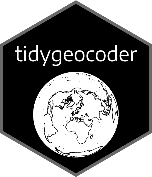 Tidygeocoder R Package hex logo